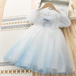 Girl's Dresses 3-10 Years High Quality Summer Girl Dress 2021 New Lace Chiffon Flower Draped Ruched Kid Children Clothing Girl Princess Dress