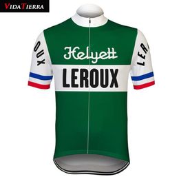 2019 VIDA TIERRA cycling jersey green Retro pro team racing leroux bicycle clothing Ciclismo classic Breathable cool Outdoor sport315f