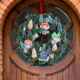 Decorative Flowers Christmas Wreath For Front Door Led Garland Ornaments Window Wall Fireplace Staircase Garden Decor
