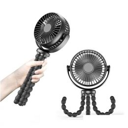 Usb Gadgets Handheld Fan With Flexible Tripod Clip On Mini Portable Type C Rechargeable Battery Operated Cooling Fans For Bed Car Se Dhnfw