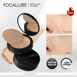 FOCALLURE 9 Colours Pressed Powder Waterproof Long lasting Full Coverage Face Compact Setting Makeup Foundation Cosmetics 231220