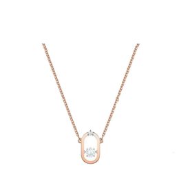 Swarovski Necklace Designer Women Original Quality Pendant Necklaces Elliptical Pure Silver Necklace With Female Gift