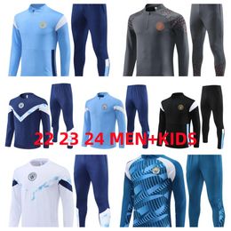 22 23 24 Man City Football tracksuits soccer Training Suit MEN Kids kit Haaland DE BRUYNE FODEN GREALISH J.Alvarez Sportswear Survatment Chandal Set