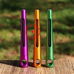 Latest Smoking Colourful Aluminium Alloy Cone Horn Dry Herb Tobacco Preroll Roller Cigarette Cigar Fill Easy Maker Producer Portable Visual Observation Pen Tube