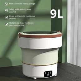 Mini Washing Machines 2023 Foldable Portable Washing Machines 9L Large with Dryer Bucket for Clothes Mini Travel Home Underwear Sock Washer UK AU Plug