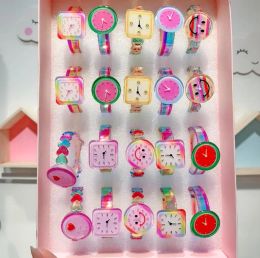 Bambini Orologio falso Bracciale Gioielli Polsino Bambini Ragazza Ragazzo Cartone animato Polsino colorato Festa Compleanno Bomboniere natalizie Riempitore per sacchetti ZZ