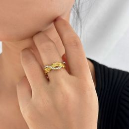 niche design index finger ring Japanese and Korean fashion personality set with zircon light luxury ring, elegant temperament, high-end ring, titanium steel