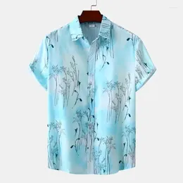Men's Casual Shirts Floral Short-Sleeved Hawaiian Shirt Summer Tropical Beach Party Street Holiday Vacation Clothing Fancy Dress