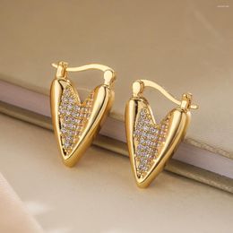 Hoop Earrings Mafisar Unique Design High Quality Gold Plated Zircon Irregular Geometric Woman Delicate Jewelry Party Birthday Gifts