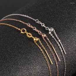 Chains SMILE Real 18K Gold Necklace Pure AU750 Adjustable O-Chain Simple And Versatile Women's Boutique Jewellery Gift X0057