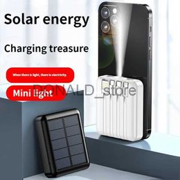 Cell Phone Power Banks 20000 mAh 4USB Lines Slim Solar Power Bank Charging Portable Charging External Spare Battery for All Smartphones Solar Powerbank J231220