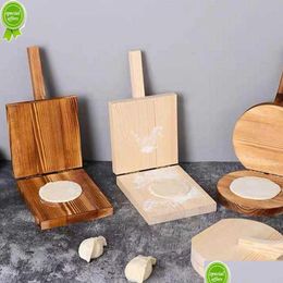 Baking & Pastry Tools New Wooden Dough Pressing Tool Presser Dumpling Skin Press Wrapper Making Mould Kitchen Baking Pastry Drop Delive Dh86K