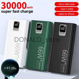 Cell Phone Power Banks 66W 30000mAh Digital Display PowerBank Super Fast Charging Portable Power bank External Battery For iPhone Huawei Xiaomi Samsung J231220
