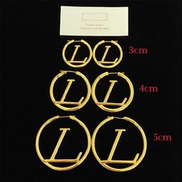 Womens Designer Earrings Luxury Jewelry Hoop Earring Classic Letter L Ear Studs Fashion Gold Silver Earrings Lady Big Circle Rings279y