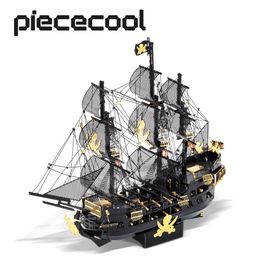 3D Puzzles Piececool Metal Puzzle Model Building Kits Black Pearl DIY Assemble Jigsaw Toy Christmas Birthday Gifts for Adults Kids 231219