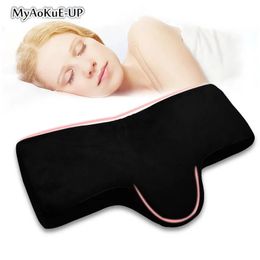 1pcs Ergonomic Eyelash Extension Pillow Flannel Salon Soft Grafting Lash Neck Support Quality Memory Foam Pillow Makeup Tool 231219