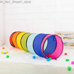 Toy Tents Foldable Rainbow Children's Tent Crawling Tunnel Play House Indoor Toy Tube Baby Crawling Games Tent Kids Little House Tipi Tent Q231220