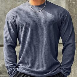 Men's T Shirts Thick T-Shirt Men Long Sleeve Shirt Oversize Solid Colour Slim Korean Plus Size Winter Male Clothes