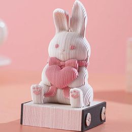 Creative Multifunction Memo Pad Notepad 3D Stereo Rabbit Note Art Hary Custom Block Friend Gift Office School Tool 231220