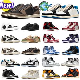 Basketball Shoes Sports Sneakers 1s 1 men Womens Black Phantom Fragment Low olive Lucky Green Lucky Green ice blue outdoors sneakers trainers 36-47