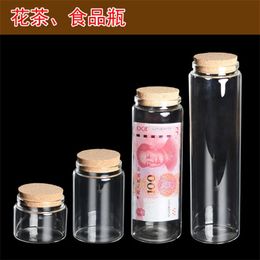 4pcs Dia 65mm 120ml/300ml/600ml/750ml Empty Clear Glass Bottles Container With Cork DIY Stopper Wedding Storage Jars