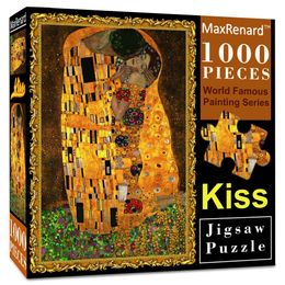 3D Puzzles MaxRend Jigsaw Puzzle 1000 Pieces for Adult Fine Artwork Klimt The Kiss Environmentally Friendly Paper Christmas Gift Toy 231219