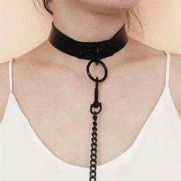 Chokers Kirykle Sexy Punk Choker Collar Leather Bondage Cosplay Goth Jewellery Women Gothic Necklace Harajuku Accessories243P