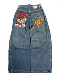 Men's Jeans JNCO BAGGY Printed Letters Vintage Fashion Women Hip Hop Street Harajuku Y2K High Waist Casual Wide Leg Straight Pants