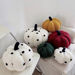 ins Wind Net red cute small pumpkin super soft throw pillow polka dot plush toy cushion sofa living room bay window light luxury 231220