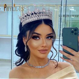 Rings A67 Zircon Crown Bride Headwear Crystal Women Tiaras Rhinestone Wedding Headpiece Birthday Headband Pageant Hair Jewellery