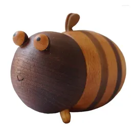 Decorative Figurines 1 Piece Toothpicks Holder Dispenser Wood Bee Decor Cute Gifts Home Office Desk Accessories Birthday