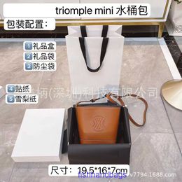 Celins's designer tote bags on sale High version mini bucket bag for womens 2023 spring summer new Triumphal Arch leather commuting With real logo JQJW