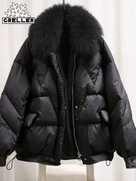 GRELLER Winter Coat Women Jacket Parkas Thick Autumn Black Oversized Fur Puffer Harajuku Loose Female Short Clothes 231220