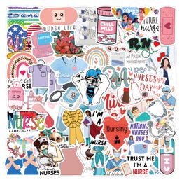 50PCS Nurse Day Stickers Nursing Sticker For Car Bike Luggage Laptop Skateboard Motor Water Bottle Snowboard wall Decals Kids Gifts 2 Groups