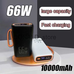 Cell Phone Power Banks Large Capacity 10000mAh Power Bank Powerful 66W Fast Charger External Battery Portable 10000mAh Powerbank For iPhone Xiaomi J231220