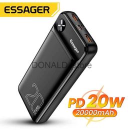 Cell Phone Power Banks Essager Power Bank 20000mAh Protable External Battery Charger 20000 mAh Powerbank PD 20W Fast Charging For iPhone Poverbank J231220