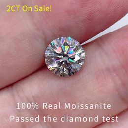 Big 2CT 8mm Real Color D VVS1 3EX Cut Loose Diamond Stone Whole Moissanite For Ring Fine Jewelry260U