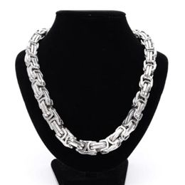 6 8 12 15mm High Quality Stainless Steel Silver Colour Srong Handmade Byzantine Box Link Chain Men's Necklace Or Bracelet 1PCS220E