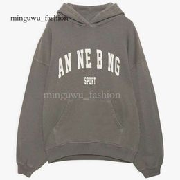 23SS AB Women Dginer Anin Bing Fashion Cotton Hooded New Classic Letter Print Wash Water Stir Fry Color Snowflake Loose Sweatshirt 791