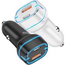 Universal Dual USB Ports USB C Car Charger Quick Charging Car Chargers 20W 12W 2.4A For Ipad Iphone 13 14 15 Pro Max Samsung S22 S23 Xiaomi Huawei M1