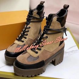 Boots Mixed Colours Chunky Heels Ankle Boots Round Toe Thick Sole Lace Up Platform Women Boots Style Winter Party Dress Warm Shoes 231219