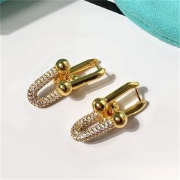 Stud Pure 925 Sterling Silver Jewelry For Women Long Drop Chain Earrings Luxcy Party Fine Costume Gold Color Earring259k