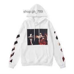 offwhite Men's Hoodies Sweatshirts 2023 New Mens Black T-shirts Offs White p Off Style Trendy Fashion Sweater Painted Arrow Crow Stripe Hoodie 5 A7PY