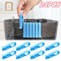 Upgrade 24/2pcs Waste Basket Can Fixation Clip Rubbish Bag Clips Practical Garbage Bag Anti-Slip Holder Clamp Snack Bag Sealing Tools