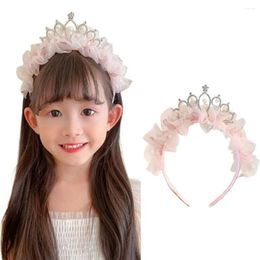 Hair Accessories Birthday Party Princess Band Fashion Children Crown Rhinestone Bow Knot Flower Headbands