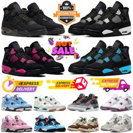 Pink Thunder 4 Basketball Shoes Men Women Jumpman 4s Black Cat Frozen Moments Pine Green Infrared Military Black Blue Thunder Bred Mens Trainers Outdoor Sneakers