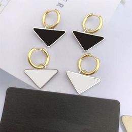 New Designer Pendant Earrings Charm Letter Printed Triangle Studs With Stamps Women Personality Circle Eardrop Two Wearing Methods206j