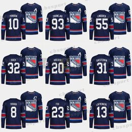 New York "Rangers" 23 Adam Fox 2023-24 Alternate Navy Third Jersey 10 Artemi Panarin 93 Mika Zibanejad 31 Igor Shesterkin 79 K'Andre Miller Chris Kreider Ryan Lindgren