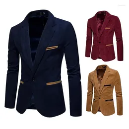 Men's Suits 2023 Slim Fit Corduroy Colored Small Suit Youth Fashion Casual Coat