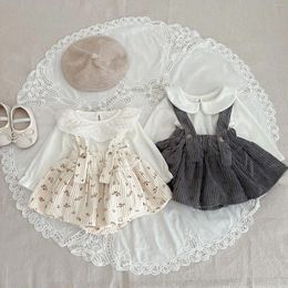 Clothing Sets Spring And Autumn Baby Strap Dress Korean Edition Girl Flower Princess Sweet Set Romper Toddler Pants 0-2T